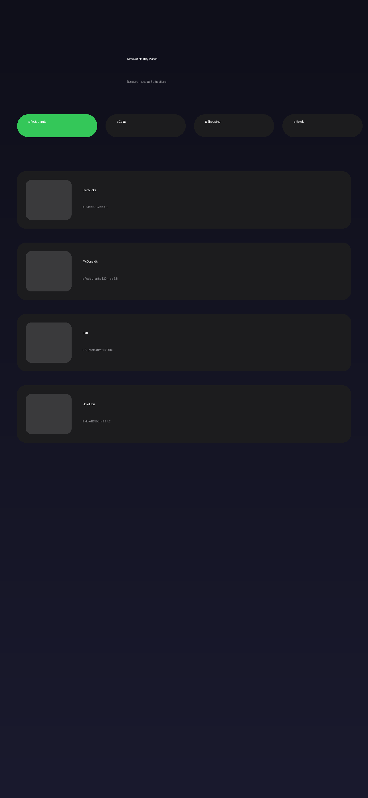 Points of interest near a charging station